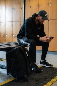 using a phone in the locker room